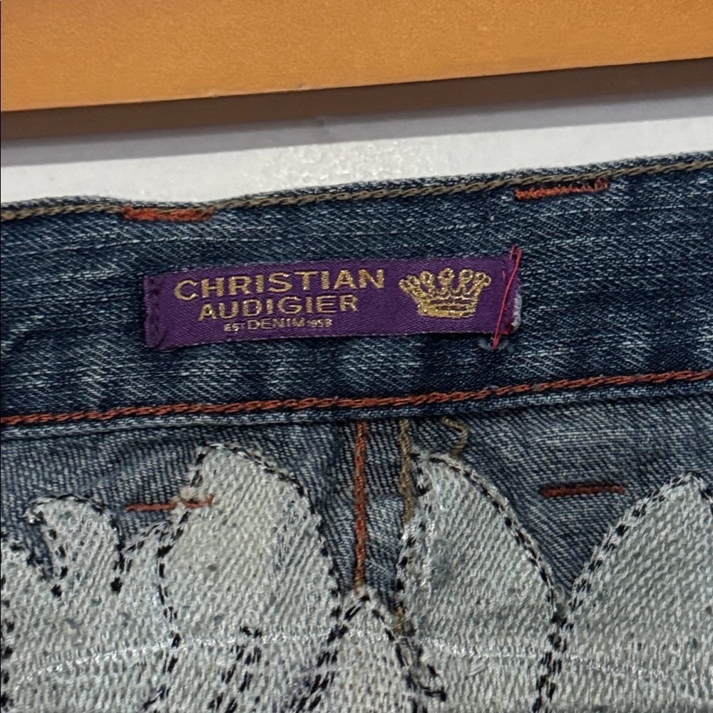 Christian Audigier Skull Embroidered Jeans / Y2K / 36-38 (Tag Cut) - Picture 9 of 14